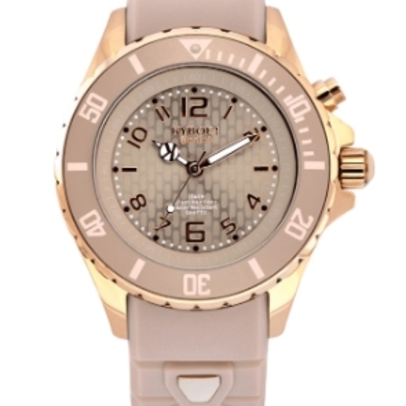 Kyboe 40MM Rose Gold & Beige Silicone Band Watch - Picture 1 of 3